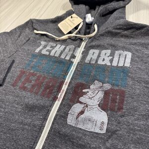 Texas A&M Aggies Zip Hoodie Women L Gray Throwback Spellout Alternative Brand
